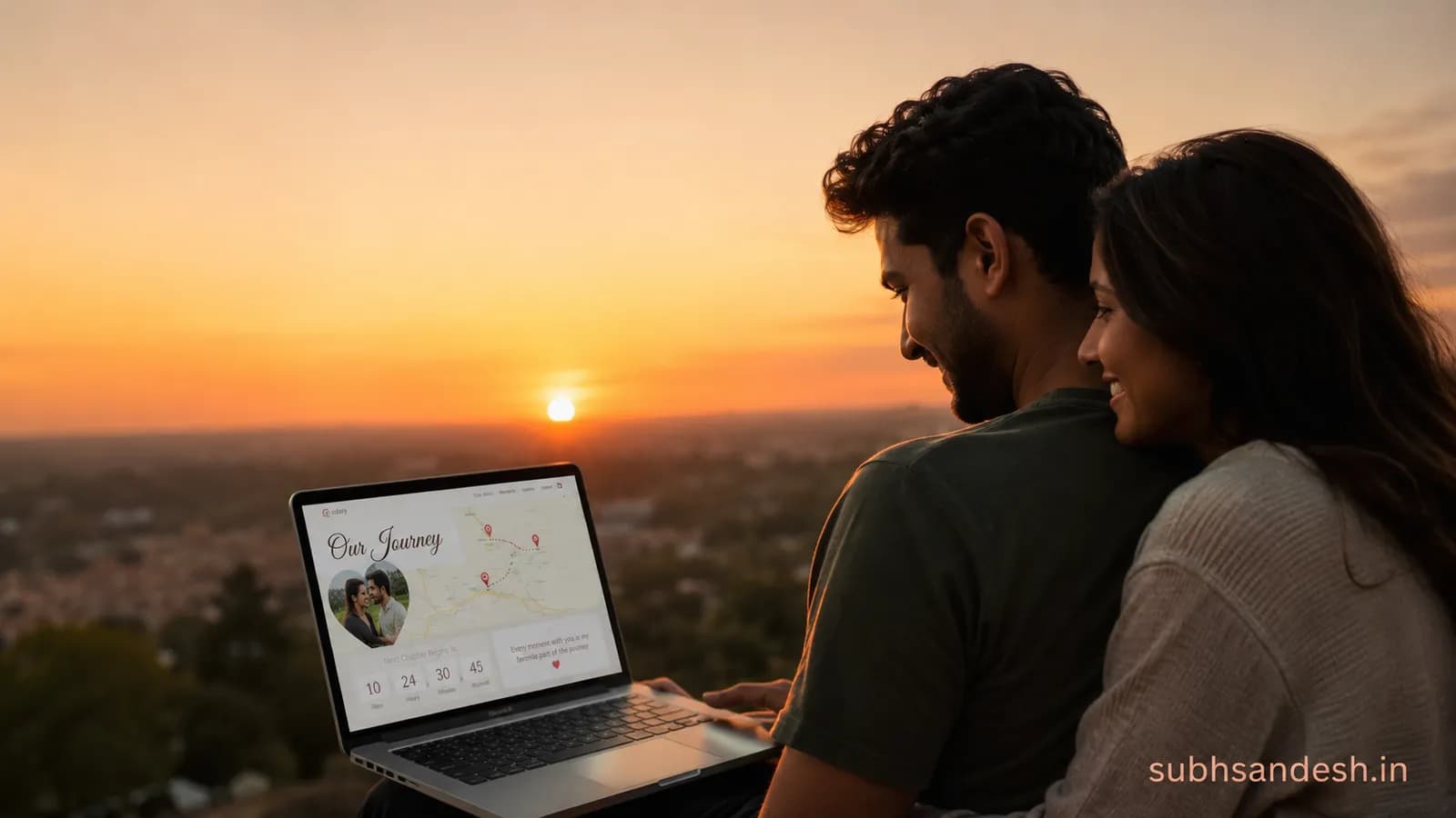 Interactive map builder for tracking miles between long distance couples